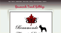 Desktop Screenshot of beaumondefrenchbulldogs.com